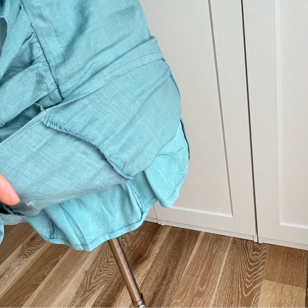 KARLIE Linen Raffle Mini Dress - Picture 10 of 11